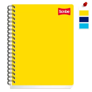 Cuaderno Frances Scribe Natural Raya Espiral Doble 100 Hojas colores aleatorios