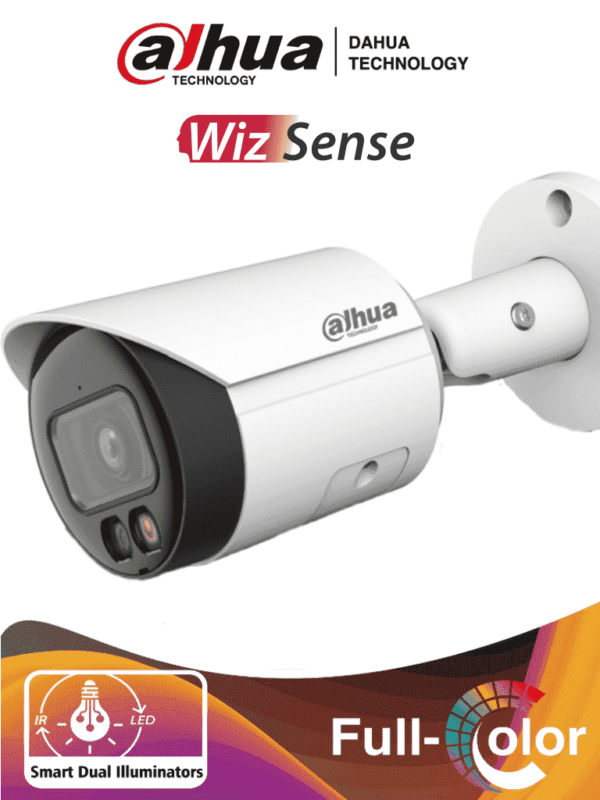 DAHUA IPC-HFW2549S-S-IL - Camara Bullet IP 5 Megapixeles/ Iluminador Dual Inteligente+Full Color/ WizSense/ Lente de 2.8mm/ 111 Grados de Apertura/ Microfono Integrado/ 30 Mts de IR y Luz Visible/ Metal/ Ranura MicroSD / SMD Plus/ PoE #SwitchD2