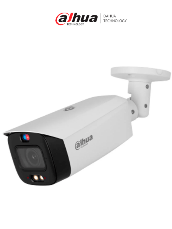 DAHUA DH-IPC-HFW3849T1-AS-PV-V2 - Cámara IP Bullet TiOC 4k/ 8 Megapixeles/Acupick/ WizSense/ 2.8mm/ Iluminador Dual/ 30 Metros de Luz Visible e IR/ Sirena y Estrobo con Luz Roja y Azul/ SMD 4.0/ Micrófono Integrado/ Ranura MicroSD/ PoE/ #LoNuevo