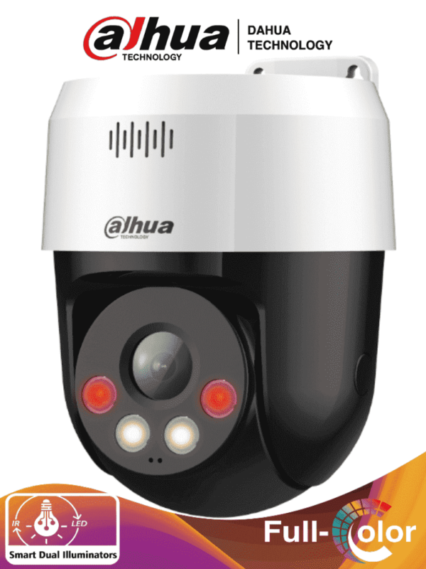 DAHUA SD2A200HB-GN-A-PV-S2 - Camara IP PT de 2 Megapixeles/ Full Color+Disuasion Activa/ Iluminador Dual Inteligente/ Lente fijo/ 30 Metros de Iluminación IR y Visible/ Audio 2 Vias/ IP66/ PoE/ Detección de Humanos/ Ranura MicroSD/ #LoNuevo