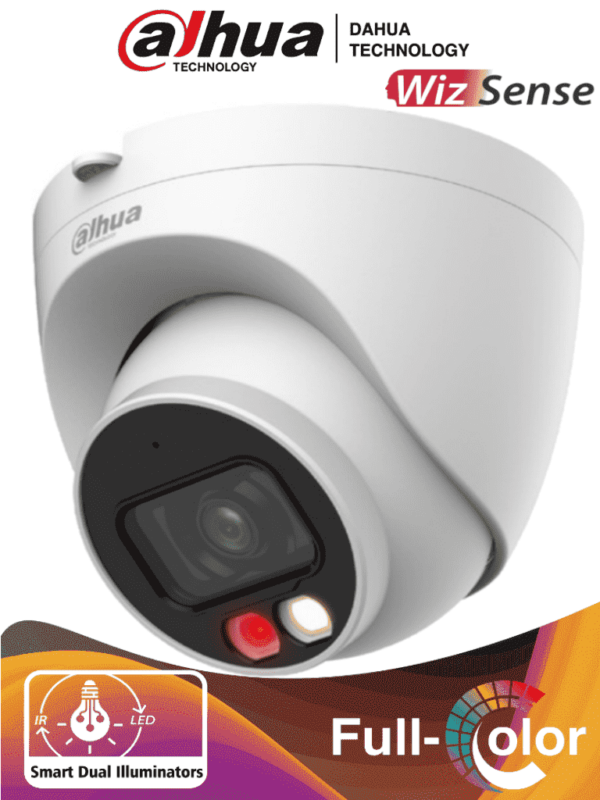 DAHUA IPC-HDW2249T-S-IL - Cámara IP Domo de 2 Megapixeles/ Con Iluminador Dual Inteligente+Full Color/ WizSense/ Lente de 2.8mm/ 107 Grados de Apertura/ 30 Mts de IR y Luz Visible/ Microfono Integrado/ WDR/ Ranura para Micro SD/ SMD Plus/ PoE/ #LoNuevo