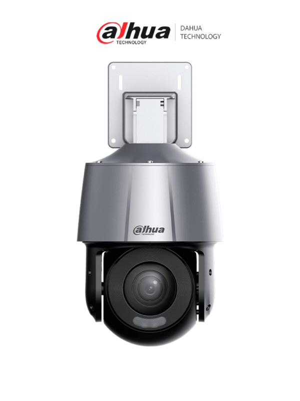 DAHUA SD3A400-GN-A-PV - Camara IP PT de 4 Megapixeles Full Color/ Disuasión Activa/ Lente Fijo/ Luz Blanca de 30 Metros/ IR de 30 Metros/ H.265+/ Ranura MicroSD/ Audio Bidireccional con Altavoz Integrado/ IP66/ PoE/