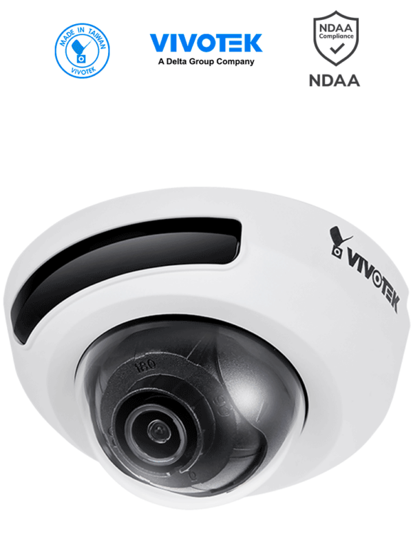 VIVOTEK FD9166-HN - Cámara IP domo interior 2 MP, lente fijo 2.8mm, IR invisibles 10m, WDR Pro, micrófono integrado, ciberseguridad Trend Micro, Smart Stream III#TM