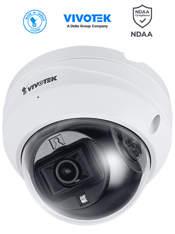 VIVOTEK FD9369 - Cámara IP domo exterior 2 MP, lente fijo 2.8mm, H.265, Smart IR 30m, Smart Motion, micrófono integrado, protección IP66/IK10, Smart Stream III y NDAA, ONVIF