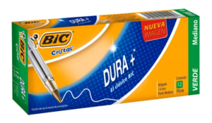 CAJA DE BOLIGRAFO BIC VERDE